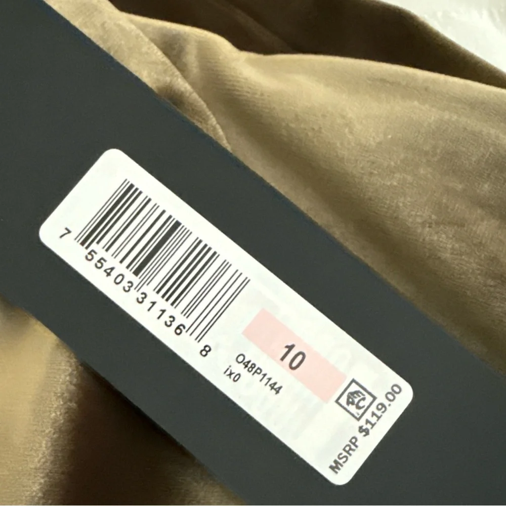 Donna Karan Olive Brown Velvet Wide-Leg Pants - Picture 2 of 5